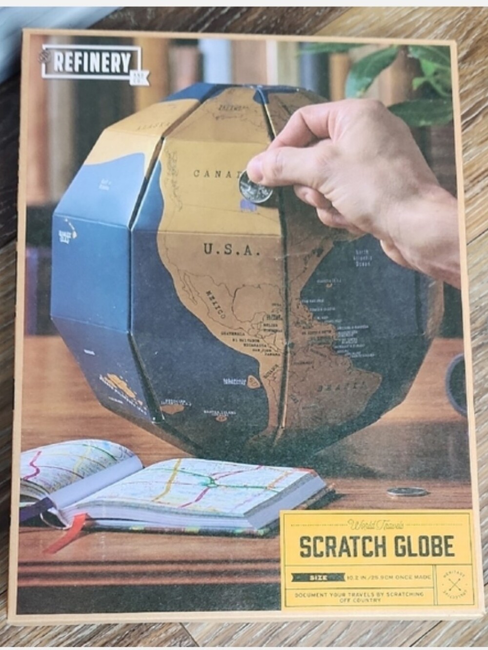 NIB Refinery and Co. World Travels Scratch Globe Blue Gold